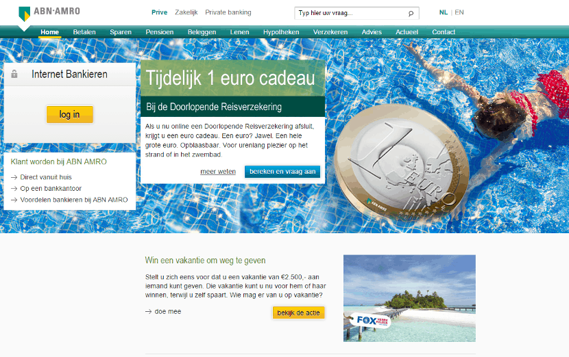 Usability ABN AMRO homepage (klik om te vergroten)
