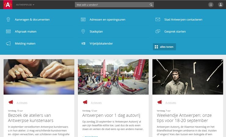 Geen banaan op de homepage van Antwerpen