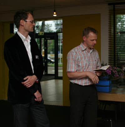 Erno Hannink en Aartjan van Erkel, uitreiking Dutch Small Business Blog Award 2010