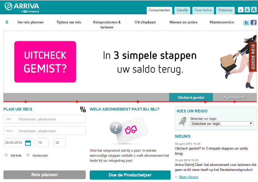 Usability Arriva (klik om te vergroten)