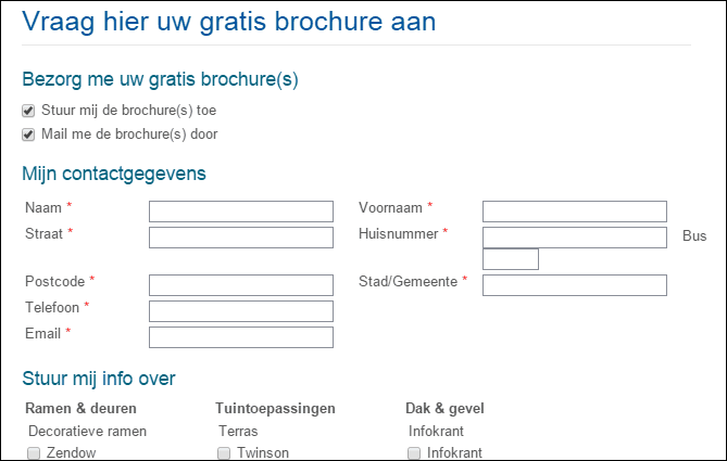 Webformulier Deceuninck